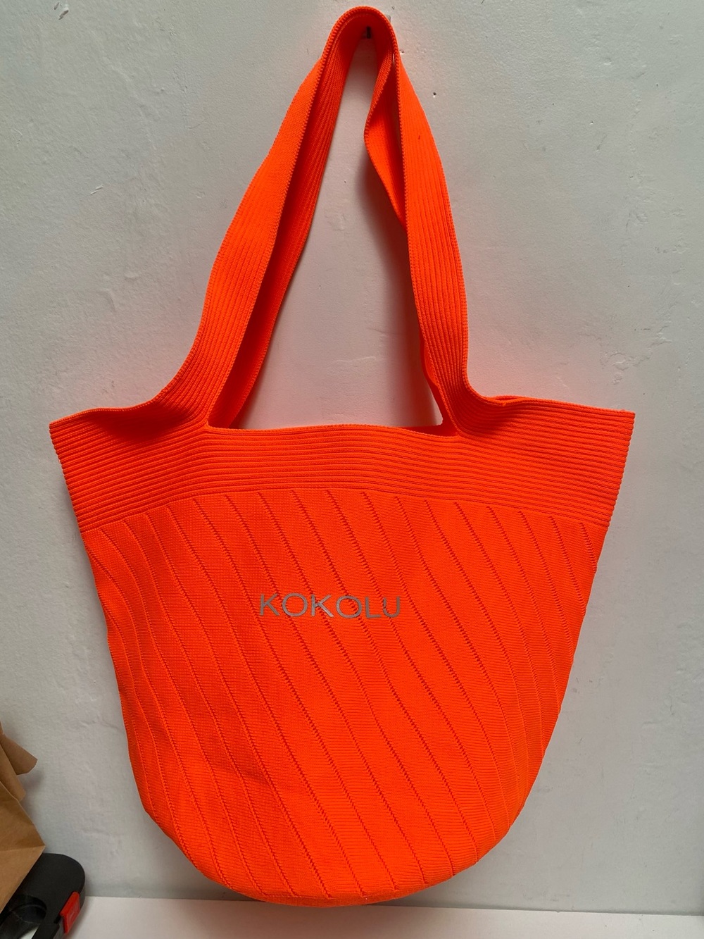 Kokolu Neon Orange Daily Eight Tote Bag Recycled Plastic NWOT